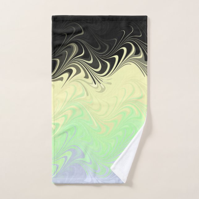 Boho Wavy Marbled Abstract Cassgender Pride Flag Hand Towel (Hand Towel)
