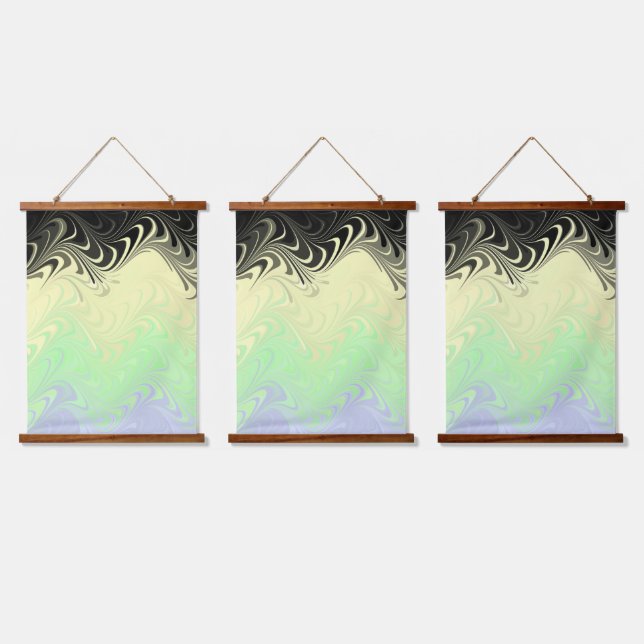 Boho Wavy Marbled Abstract Cassgender Pride Flag Hanging Tapestry (Triple)