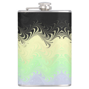 Boho Wavy Marbled Abstract Cassgender Pride Flag Hip Flask
