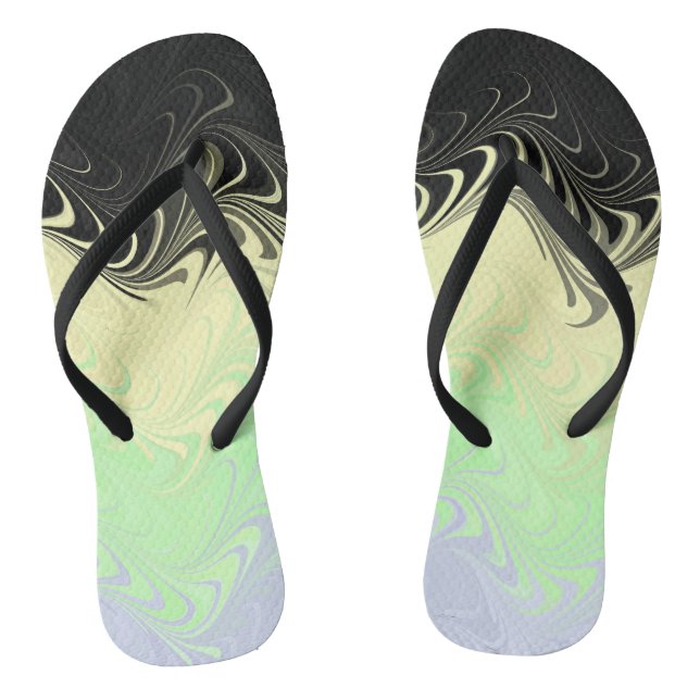 Boho Wavy Marbled Abstract Cassgender Pride Flag Jandals (Footbed)