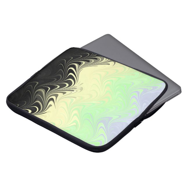 Boho Wavy Marbled Abstract Cassgender Pride Flag Laptop Sleeve (Front Top)