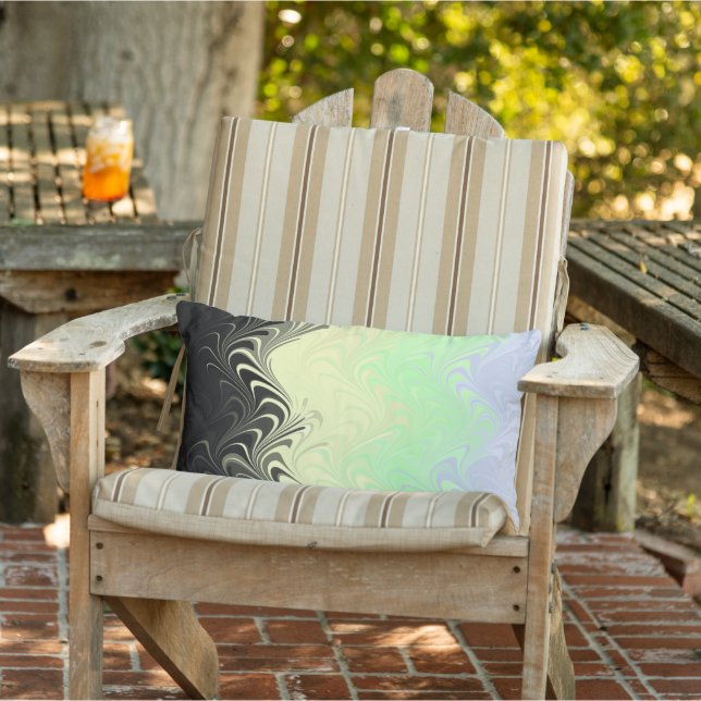 Boho Wavy Marbled Abstract Cassgender Pride Flag Lumbar Cushion (Chair)