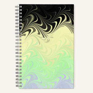 Boho Wavy Marbled Abstract Cassgender Pride Flag Notebook