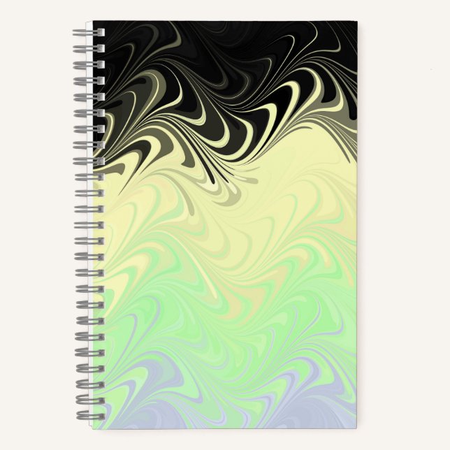 Boho Wavy Marbled Abstract Cassgender Pride Flag Notebook (Front)