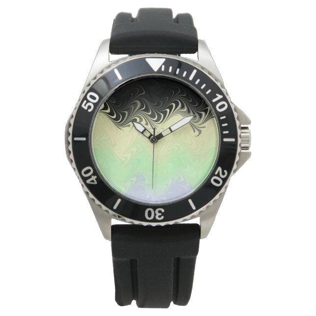 Boho Wavy Marbled Abstract Cassgender Pride Flag Watch (Front)