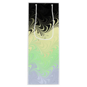 Boho Wavy Marbled Abstract Cassgender Pride Flag Wine Gift Bag