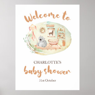 Boho We Can Bearly Wait Baby Shower Foam Board Poster