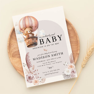 Boho We Can Bearly Wait Baby Shower Invitation