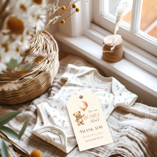 Boho We can Bearly Wait Beige Bear Baby Shower Gift Tags