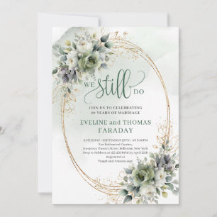 Boho We Still Do Eucalyptus Vow Renewal Invitation