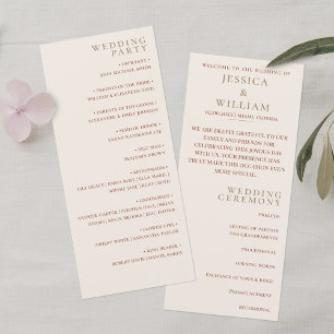 Boho Wedding Ceremony Programme