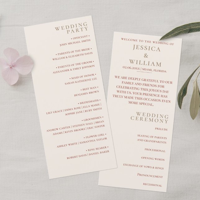 Boho Wedding Ceremony Programme (Creator Uploaded)
