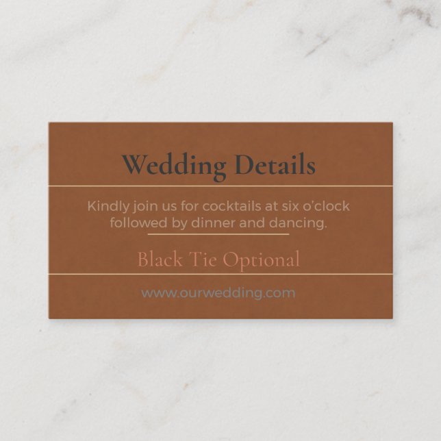 Boho Wedding Details Card | Chic Floral Luxe (Front)