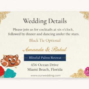 Boho Wedding Details Card   Chic Floral Luxe