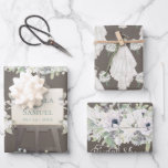 Boho Wedding Dress Casual Watercolor Bridal Shower Wrapping Paper Sheet<br><div class="desc">A truly charming design for her special day! A simply dreamy design of a gorgeous assortment of magnolias, anemones, eucalyptus and foliage. Throw in a dreamy wedding gown and it definitely has a country romance sort of vibe. Beautiful shades of soft violets and lavenders with touches of mint green blend...</div>