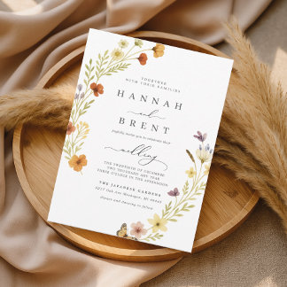 Boho Wedding Floral Invitation