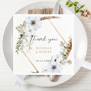 Boho Wedding Frame Floral Fall Wedding Elegant Napkin