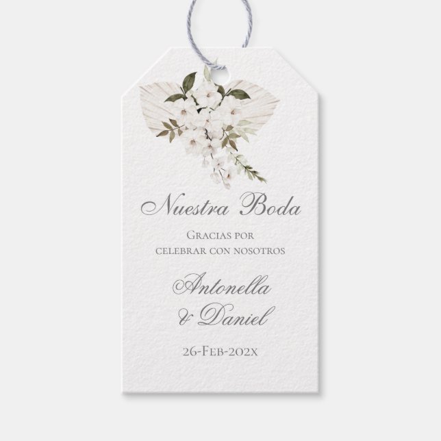 Boho Wedding gift tag in Spanish (Front)