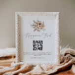 Boho Wedding Honeymoon Fund QR Code Sign<br><div class="desc">Invite your guests to add to the memory of this wedding with special contributions to the honeymoon fund. All text can easily be personalised with your message and payment details (Zelle,  PayPal and Venmo) and your QR code. Matching items in our store Cava Party Design</div>