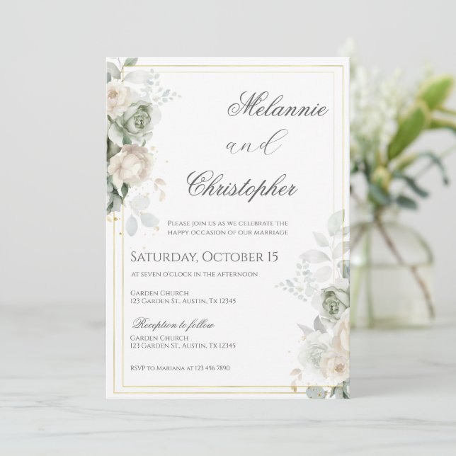 Boho Wedding Invitation (Standing Front)