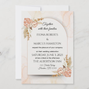 Boho Wedding Invitation – Elegant  Rustic Floral 