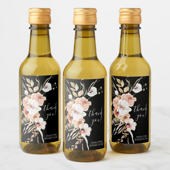 Boho Wedding Mini Wine Bottle Label (Bottles)