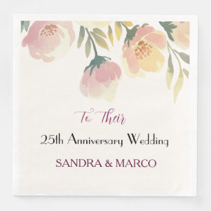 Boho Wedding Napkin Vintage floral  Bouquet