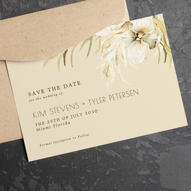 Boho wedding pampas grass modern wedding save the date (Creator Uploaded)