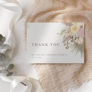 Boho Wedding Pampas Grass Orchid Thank You Invitation
