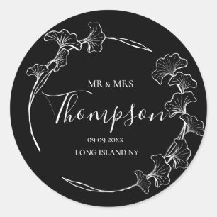 Boho Wedding Personalise Text Classic Round Sticke Classic Round Sticker