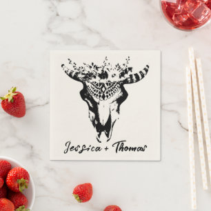 Boho Wedding Personalized Cocktail Napkin