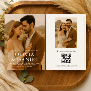 Boho Wedding Photo Minimalist Simple   Invitation