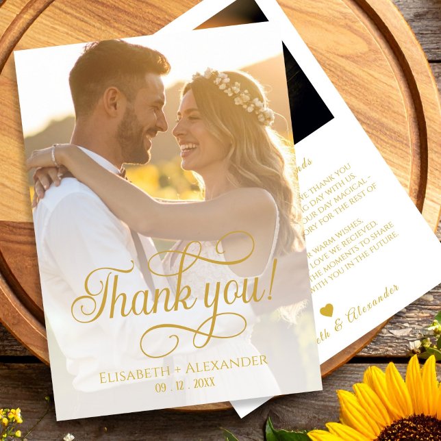Boho Wedding Photo Script Thank You Card (Creator Uploaded)