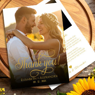 Boho Wedding Photo Script Thank You Card