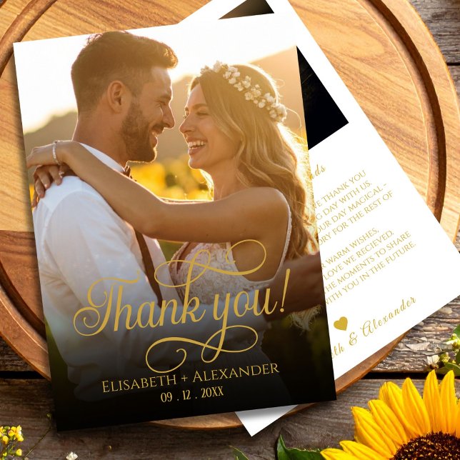 Boho Wedding Photo Script Thank You Card (Creator Uploaded)