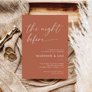 Boho Wedding Rehearsal Dinner Invitation