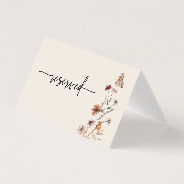 Boho Wedding Reserved Card (Front)