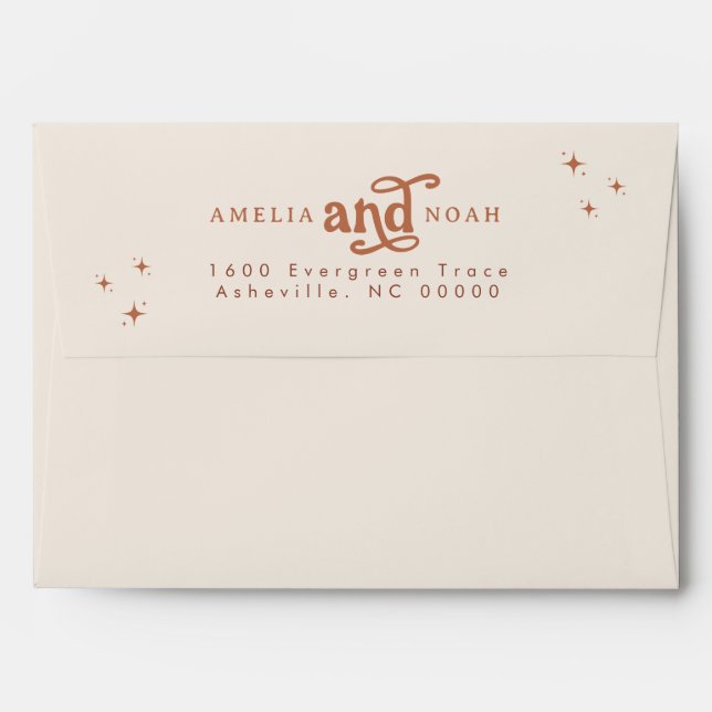 Boho Wedding Return Address Envelope (Back (Top Flap))