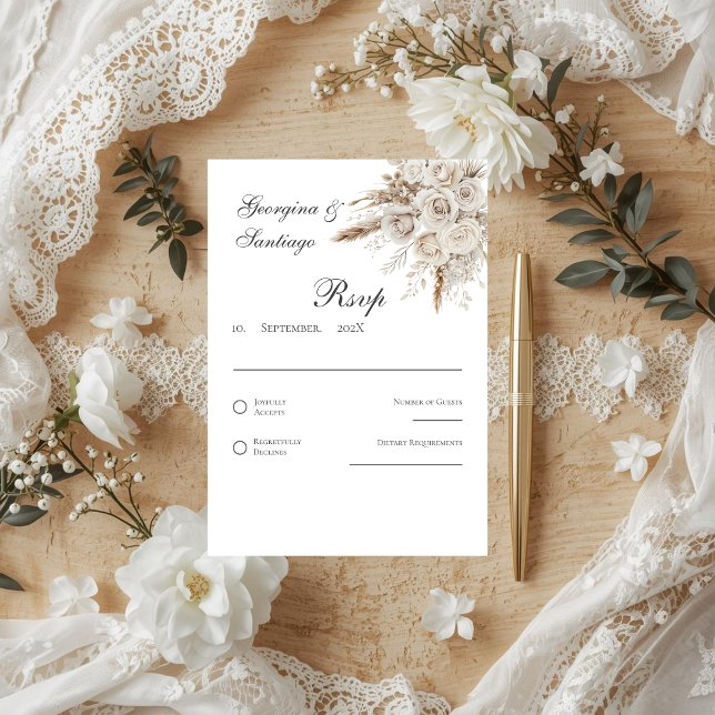 Boho Wedding RSVP card (Creator Uploaded)