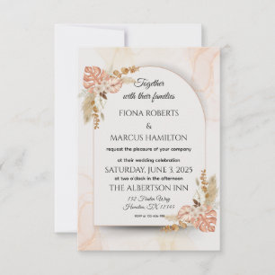 Boho Wedding RSVP Card  – Elegant Rustic Floral