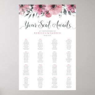 Boho Wedding Seating Chart 16 Tables