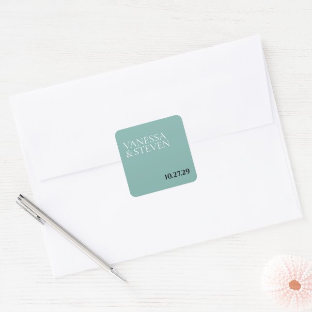 Boho Wedding Square Sticker (Envelope)