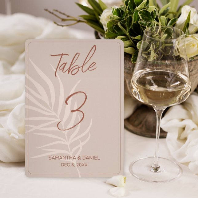 Boho Wedding Table Number (Terracotta Boho Wedding Table Number Signs)