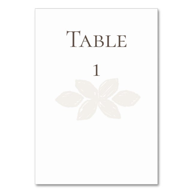 Boho Wedding Table Number Cards (Front)