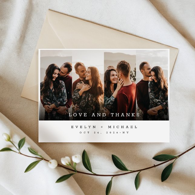 Boho Wedding Thank You Photo Collage Card (Creator Uploaded)