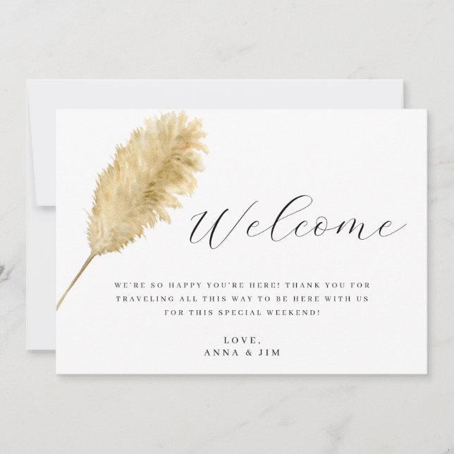 Boho Wedding Welcome Bag Insert Card (Front)
