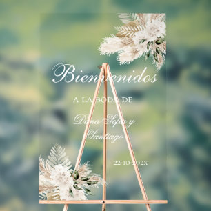 Boho Wedding Welcome frosted Acrylic Sign