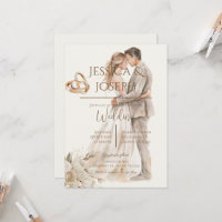 Boho wedding with ring and bride groom Silhouette