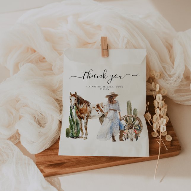 Boho Western Bridal Shower | Thank You Favour Bags (Creator Uploaded)