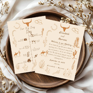 Boho Western Cowboy Illustration  Events Timeline  Programme